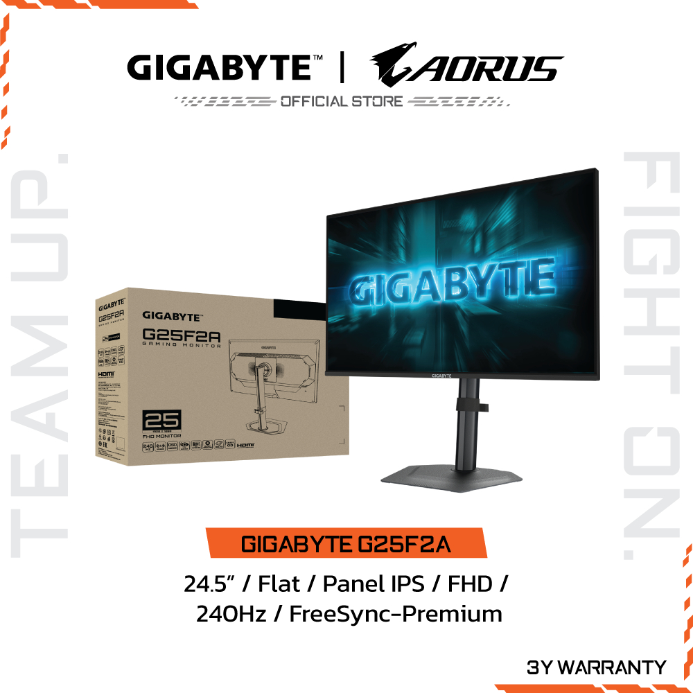 GIGABYTE G25F2A Gaming Monitor (จอมอนิเตอร์) | 24.5" FHD | SS-IPS | 1ms | 240Hz | Adaptive-Sync