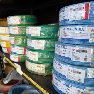 สายไฟ THW 1x2.5 DEEMA (ยกม้วน 100 เมตร) ทองแดงแท้ มอก. เลือกสีได้ สายแกนเดี่ยวร้อยท่อ ราคาถูก