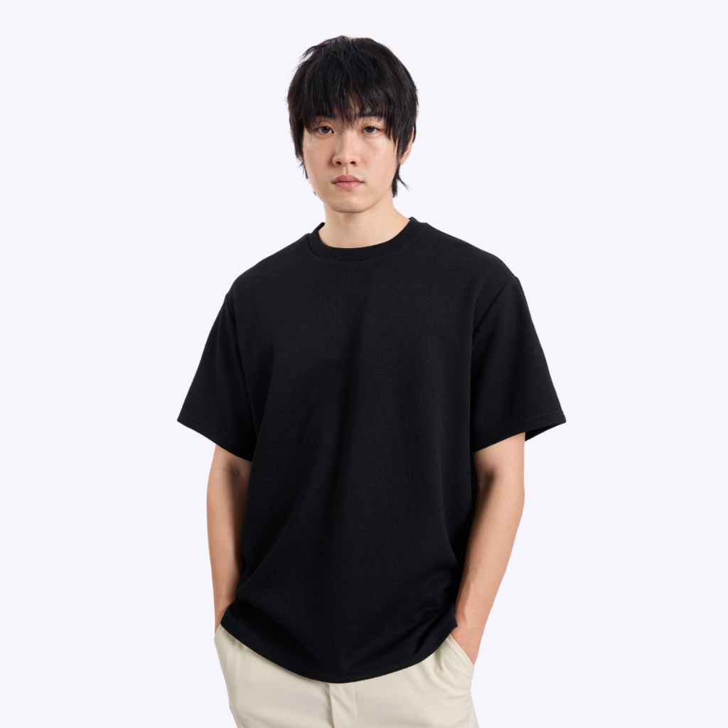 BODY GLOVE Men's SAILING YACHT CLUB Waffle Tee เสื้อคอปก ผู้ชาย สีดำ