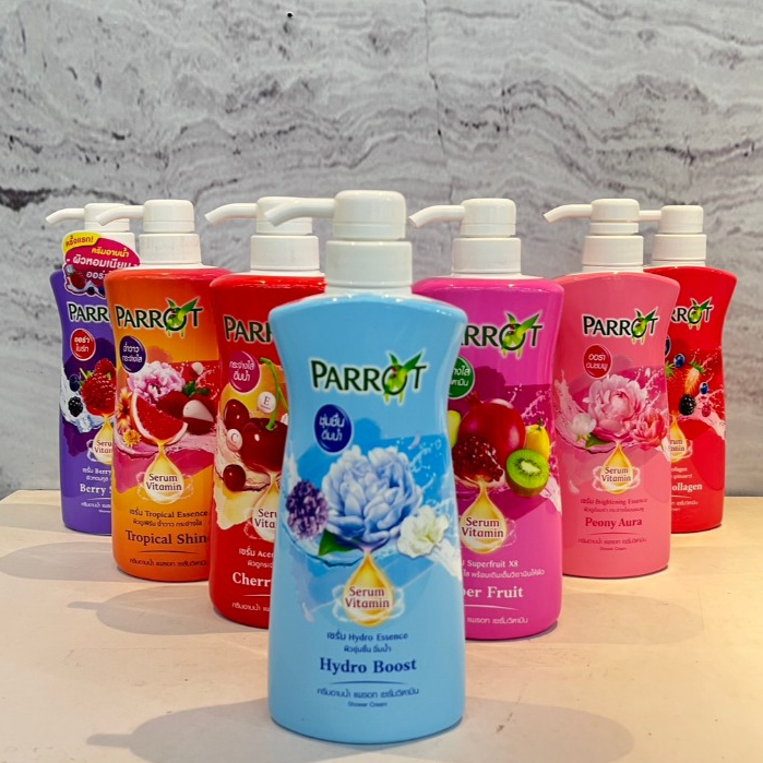 PARROT แพรอท ครีมอาบน้ำ แพรอทเซรั่มวิตามิน ปริมาณสุทธิ 450 มล.