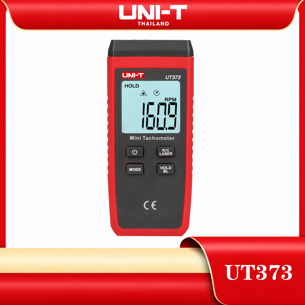 Uni-t UT373 เครื่องวัดความเร็วรอบเครื่องยนต์ดิจิทัล LCD แบบมือถือ ระยะวัด 0~99999 นับครั้ง