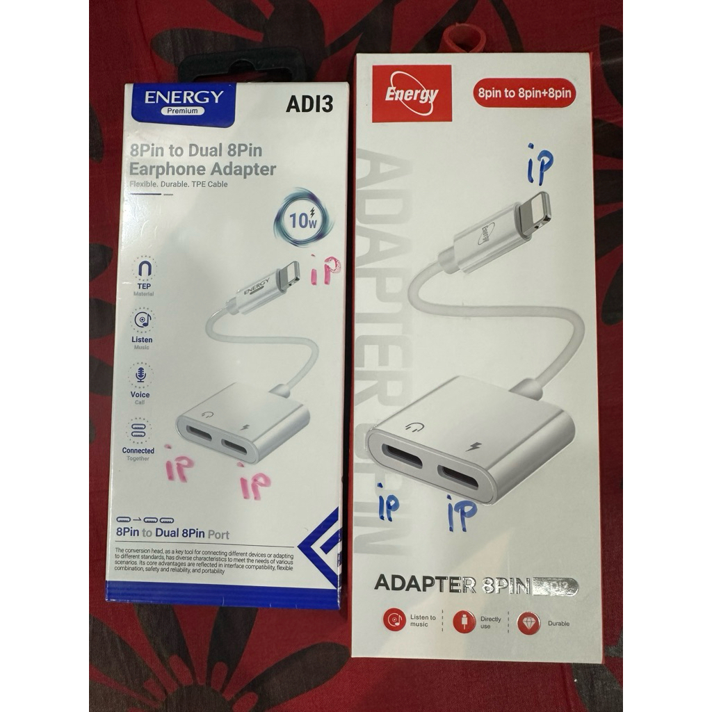 ข้อต่อหูฟัง อะแดปเตอร์ 2in1 ชาร์จพร้อมฟัง LLightning to ไลน์นิ่ง แปลงสายหูฟังจากตูด ตัวต่อหูฟัง Ener