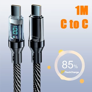 สายชาจเร็ว 120W/100W 6A สายชาร์จUSB Type C จอLED สายยาว1เมตร/2เมตร