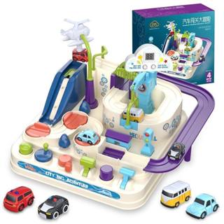 ของเล่นรถผจญภัย พร้อมรถจิ๋ว 4 คัน ของเล่นเสริมพัฒนาการ (BWJ0…
