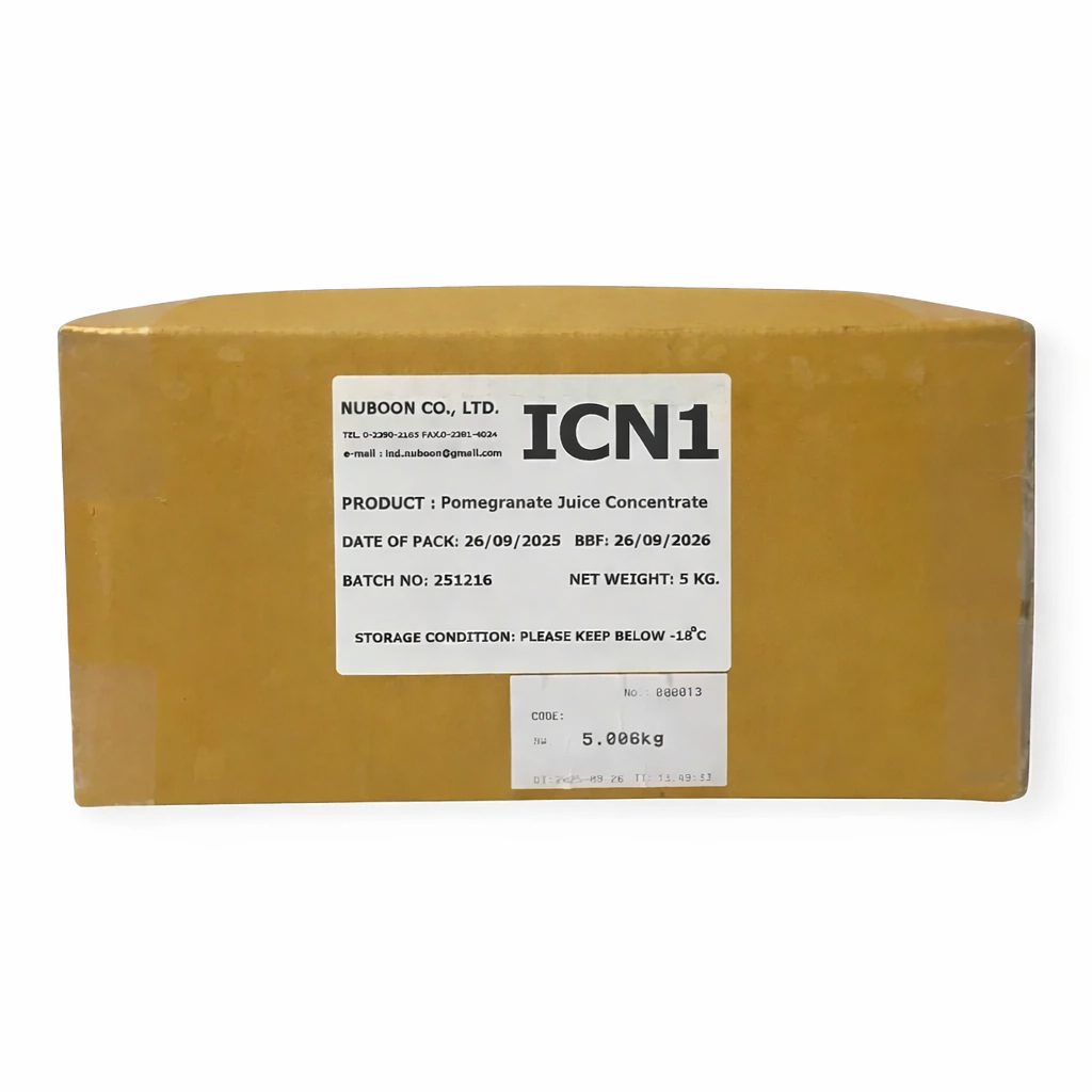 Nuboon น้ำทับทิมเข้มข้นแท้จากธรรมชาติ ไม่มีสารปรุงแต่ง แพค 5 กก. (ICN1)