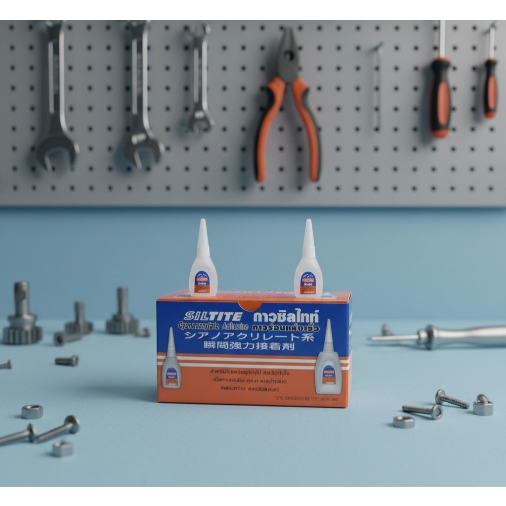 SUPER GLUE SILTITE QUICK WITH HIGH PERFORMANCE กาวร้อน SILTITE(ซิลไท) 20กรัม 50ขวด งานป้าย งานไม้เนื้ออ่อน เนื้อแข็ง