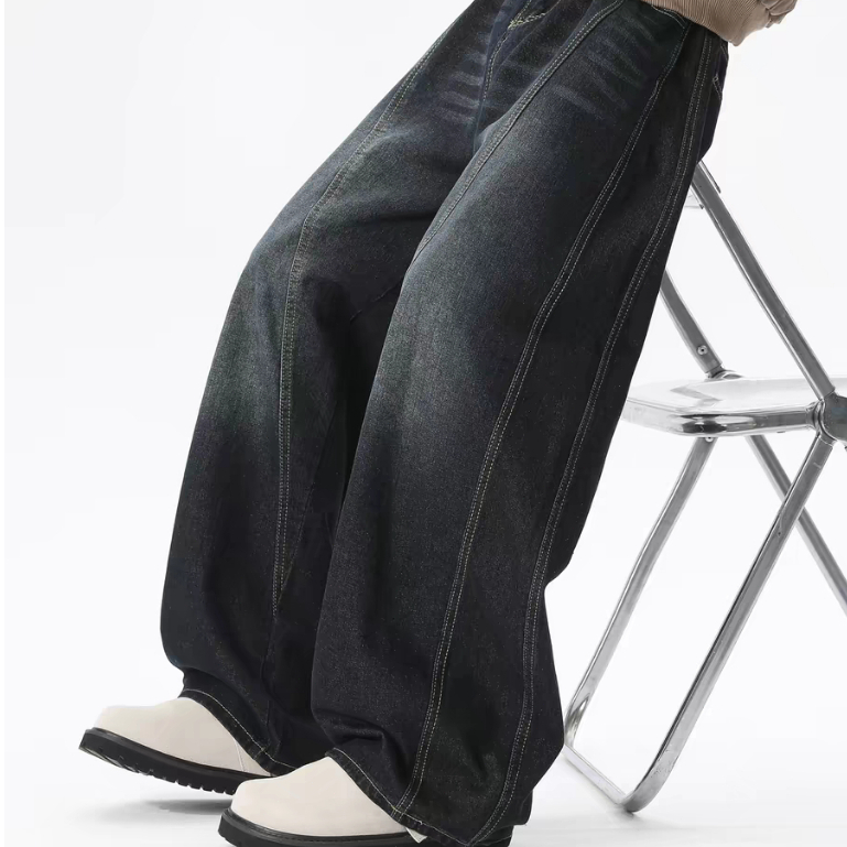 PROMANกางเกงยีนส์ทรงหลวมวินเทจ  ทรงกว้างขากว้าง  สไตล์ขี้เกียจ  คลาสสิกและเข้ากับทุกสไตล์  แบบยูนิเซ็กส์ - รูปที่ 7