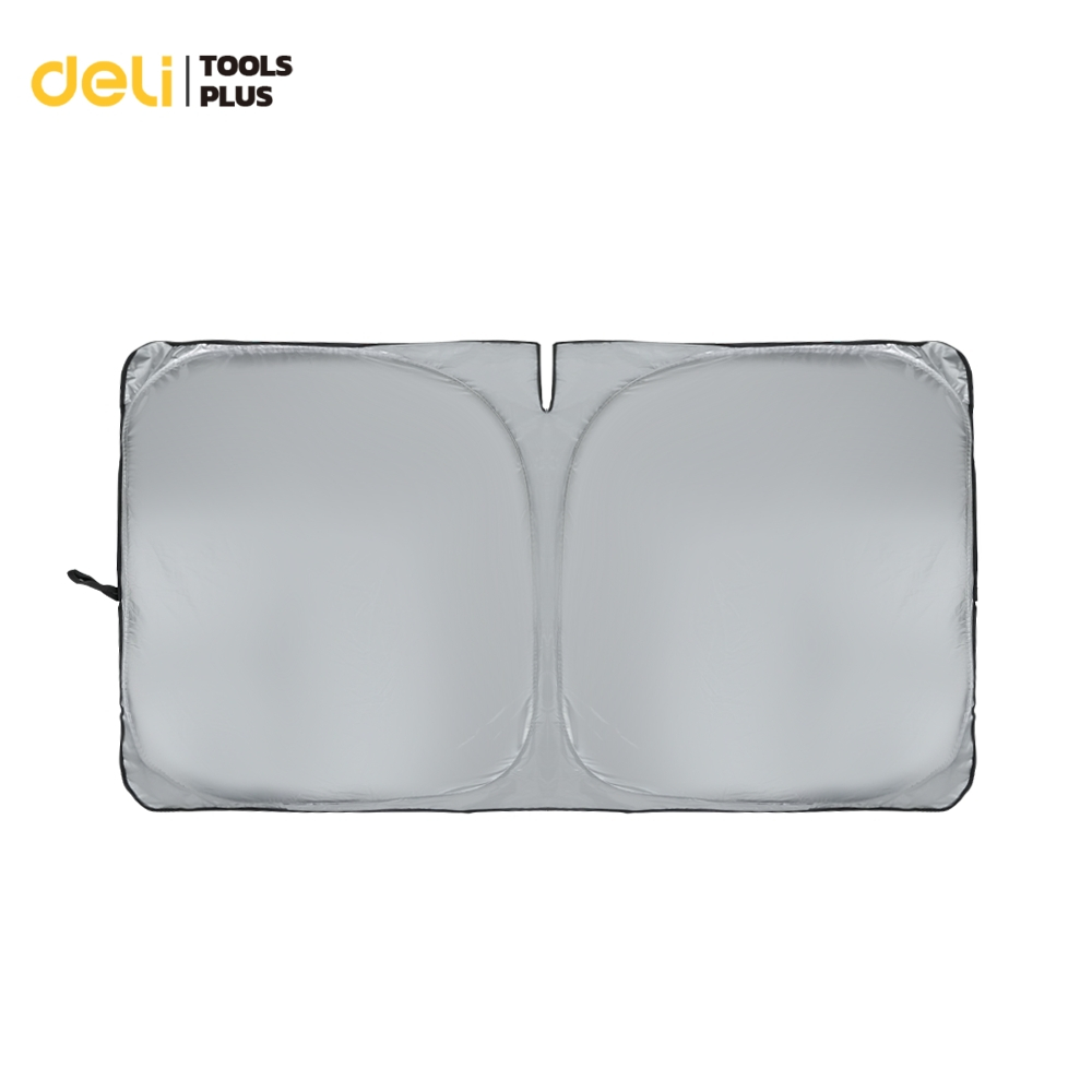 Deli ม่านบังแดดรถยนต์ กันแดด กันUV ป้องกันแสงสะท้อน พับเก็บสะดวก สำหรับรถทุกรุ่น Sunshade
