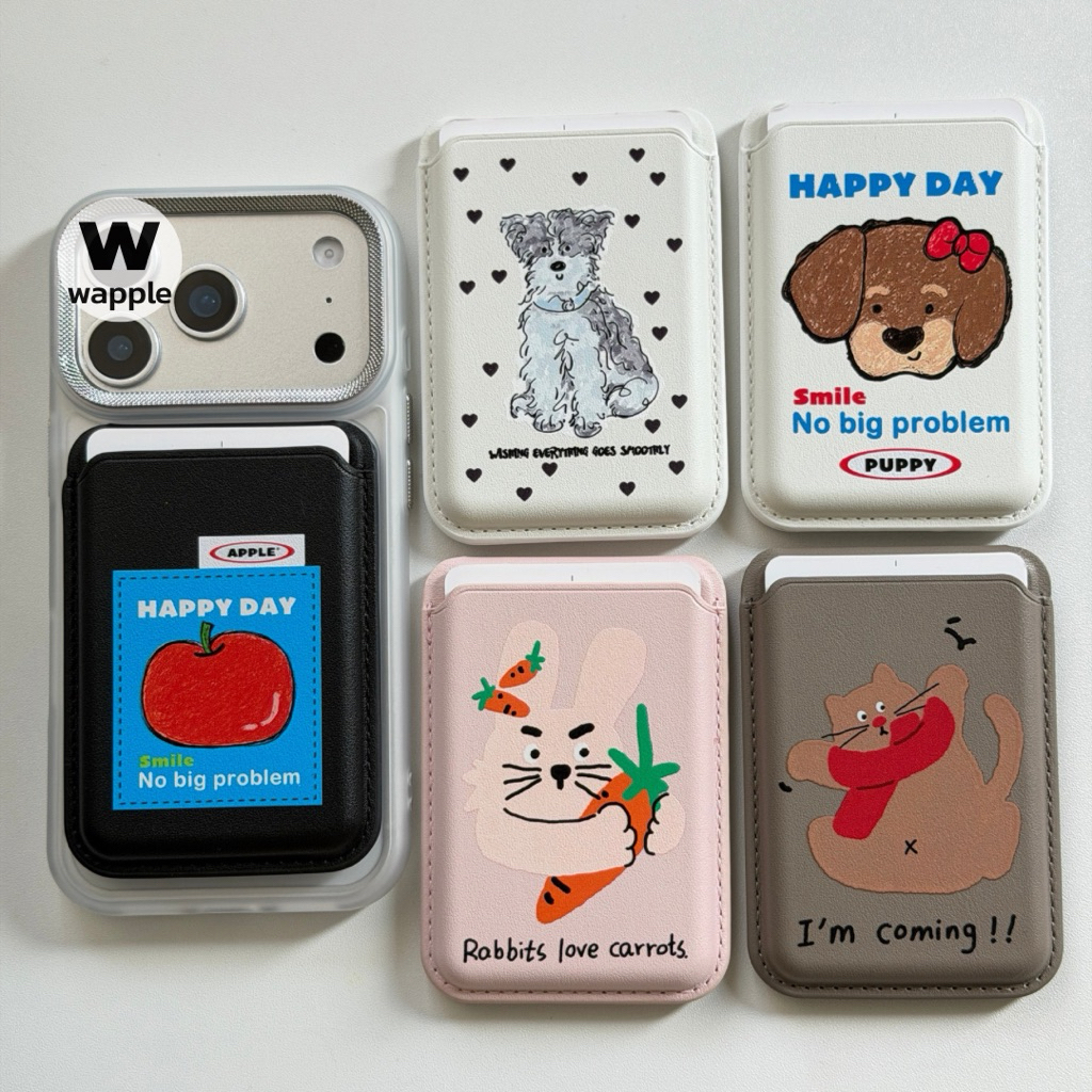 wapple-MagSafe Wallet Card Stand ลายการ์ตูน กระเป๋าติดโทรศัพท์ใส่บัตรได้2ใบ รูปที่ 5