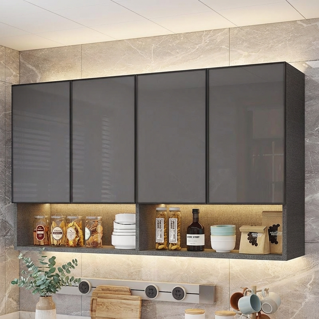 GYG ตู้เก็บของ ตู้ติดผนัง แผงอลูมิเนียมอัลลอยด์ หลายชั้น สวยโมเดิร์น มีหลายขนาดให้ wall cabinet