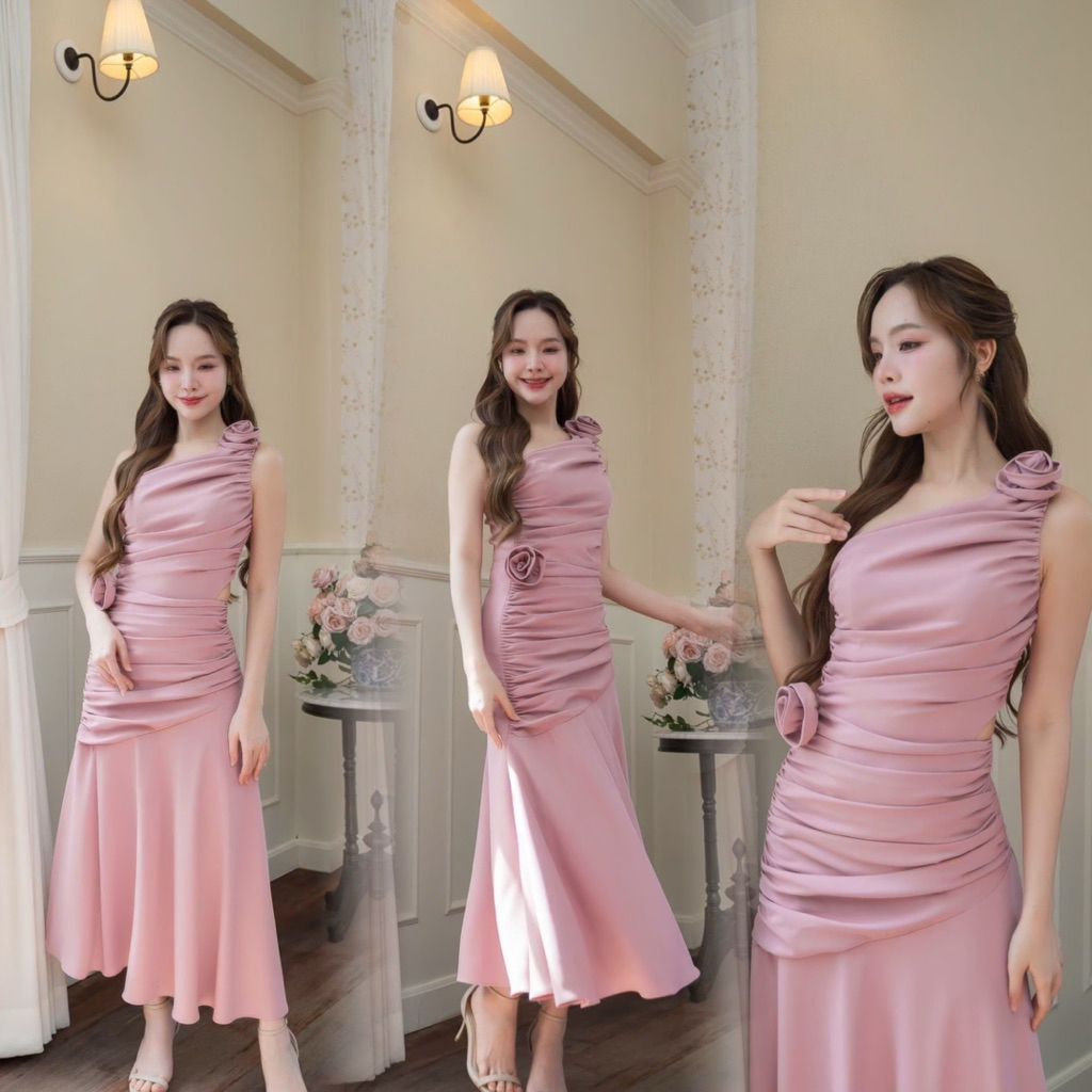 D395 เดรสไปงานสีเขียว ชุดออกงานสีฟ้า ชุดเพื่อนเจ้าสาว - รูปที่ 3