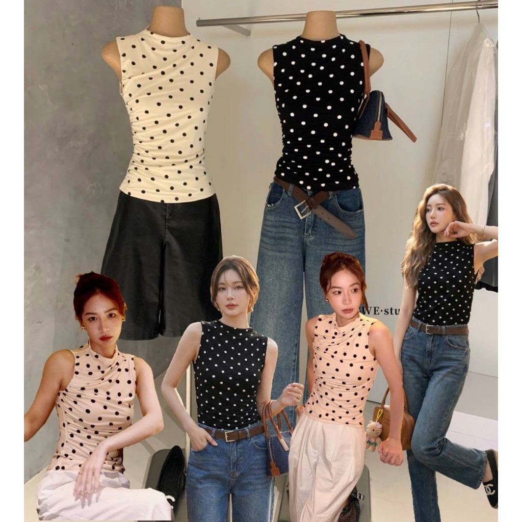📍พร้อมส่ง ครีม📍8974 เสื้อแขนสั้นลูกไม้ ผูกโบว์หน้า เนื้อผ้าดี ทรงสวย TAG:WG.WE 🇰🇷