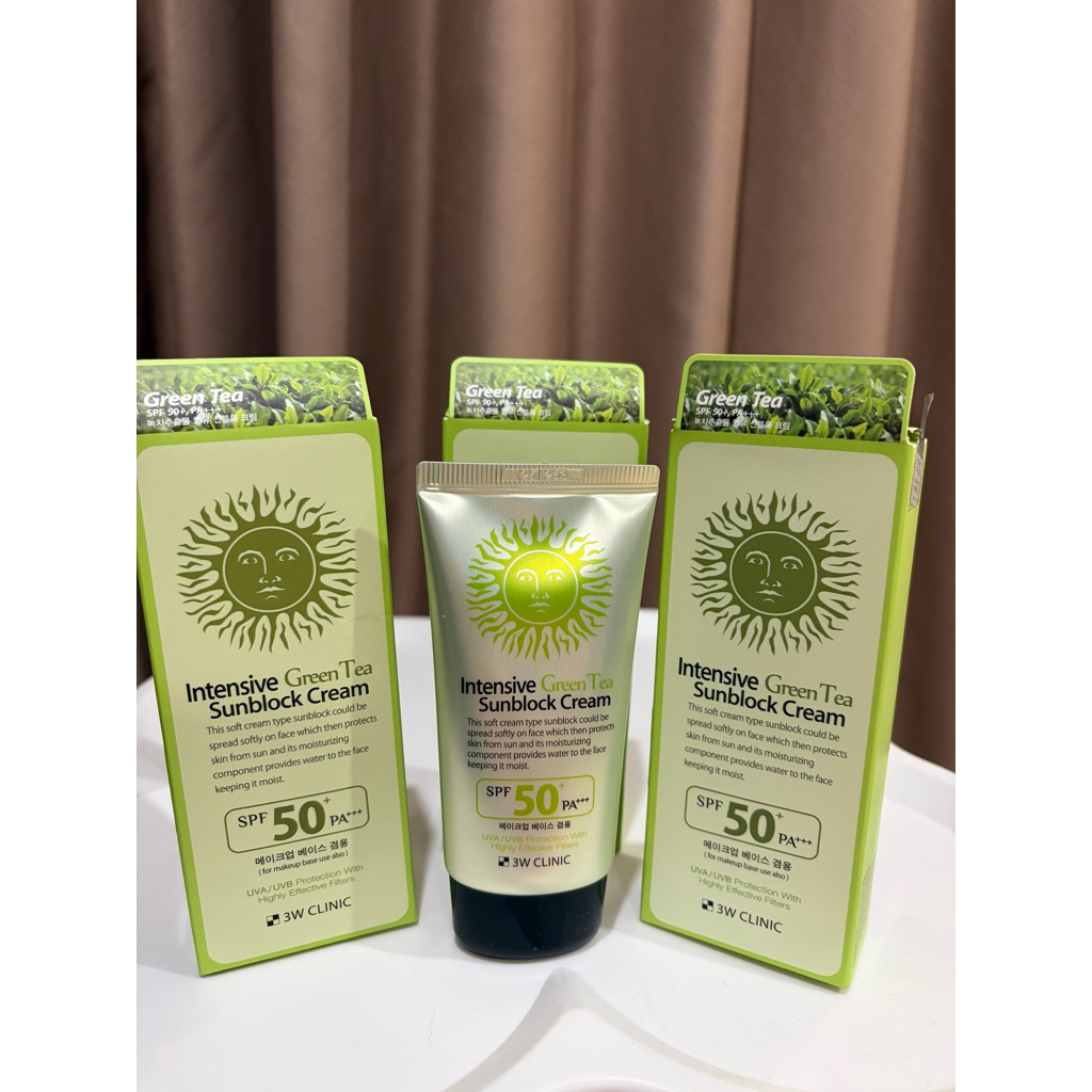 ครีมกันแดดชาเขียว 3W Clinic แท้💯