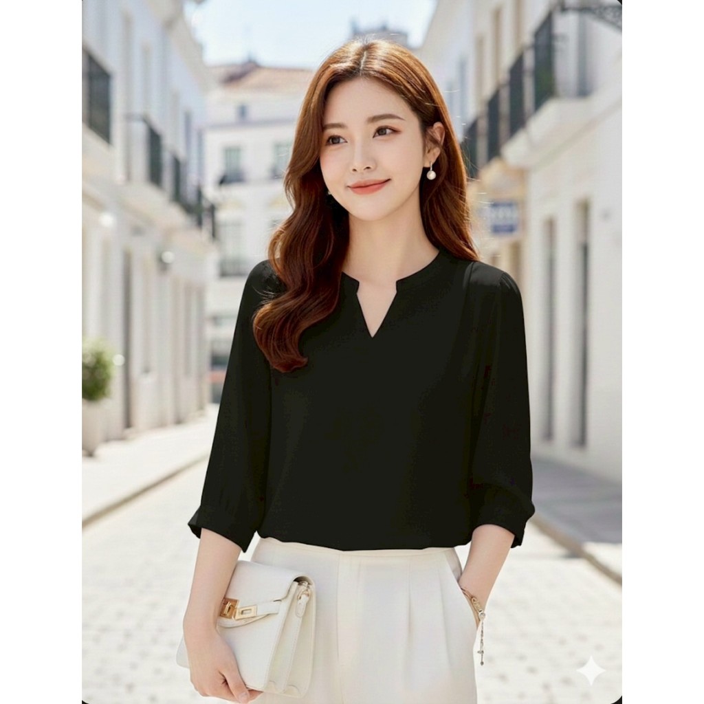 เสื้อคอวี ผ้าไหมอิตาลี ใส่สบาย สั่งตัดจากโรงงานไทย