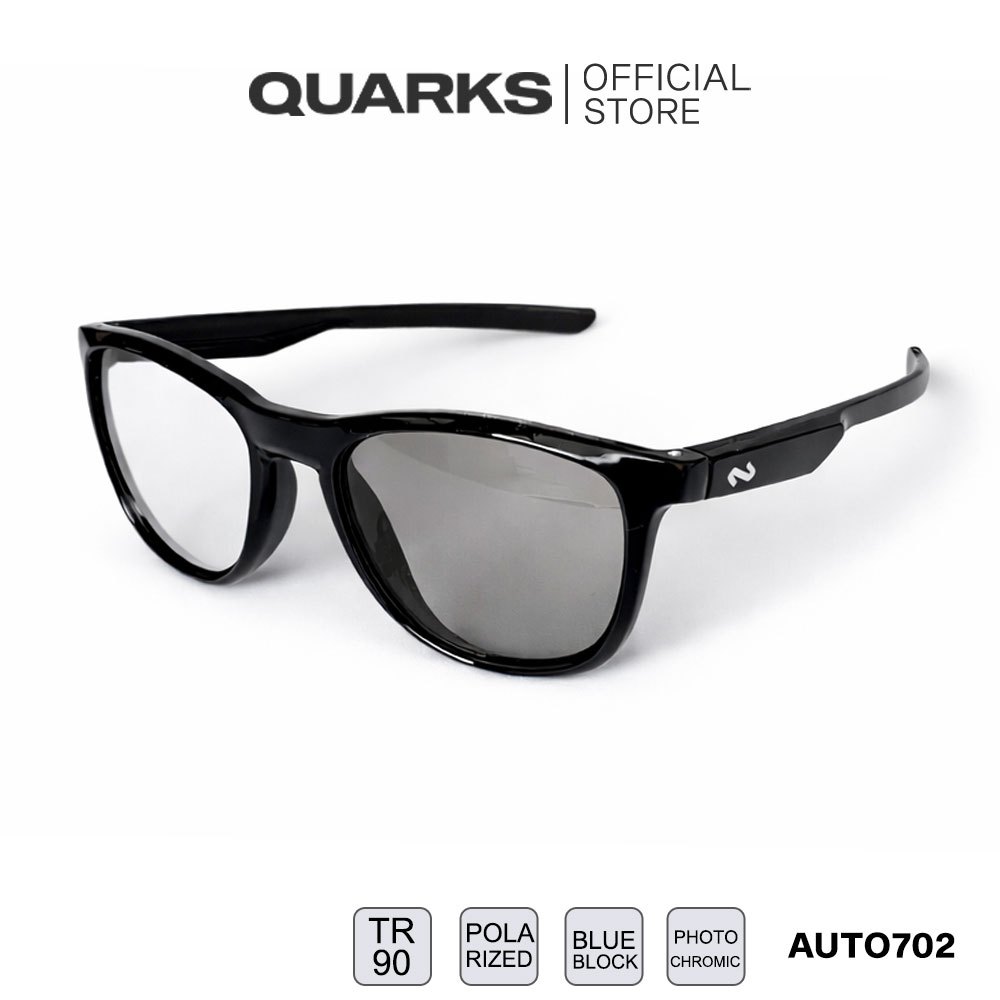QUARKS AUTO702 แว่นตัดแสงเลนส์เปลี่ยนสีออโต้ ปรับสีอัตโนมัติ เลนส์ Polarized 52mm