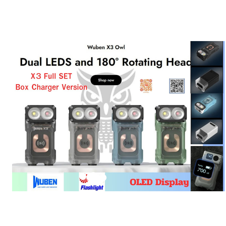 ไฟฉายEDC Wuben X3 Full SET 700 lm เปิดนานสุด 100 วัน เล็ก น่าใช้ เอนกประสงค์สุด ท้ายแม่เหล็ก  ประกัน