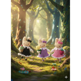 พวงกุญแจคุณป้ากระต่าย 🧶🩷🐰❤️