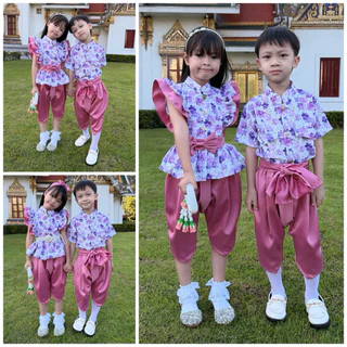 ชุดไทยเด็ก ชุดไทยคู่พี่น้อง “ รุ่น นิโลบล ‘ มีไซส์เริ่มตั้งแต่เด็กเดือน