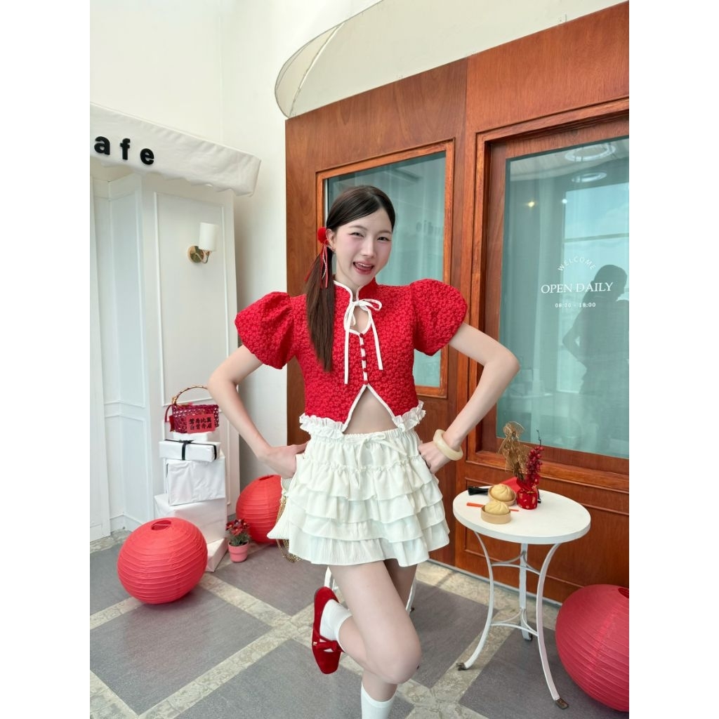 Jinju : เสื้อตรุษจีน เสื้อคอจีน เสื้อกี่เพ้า ทรงสวยลายน่ารัก มีหลายแบบ - รูปที่ 4