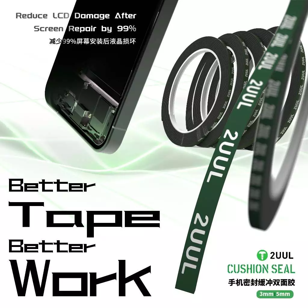 2UUL CS01 CS02 3 มม./5 มม. เบาะซีลเทปสําหรับโทรศัพท์มือถือหน้าจอโค้งกาวLCDกรอบปกหลังเทปซ่อม
