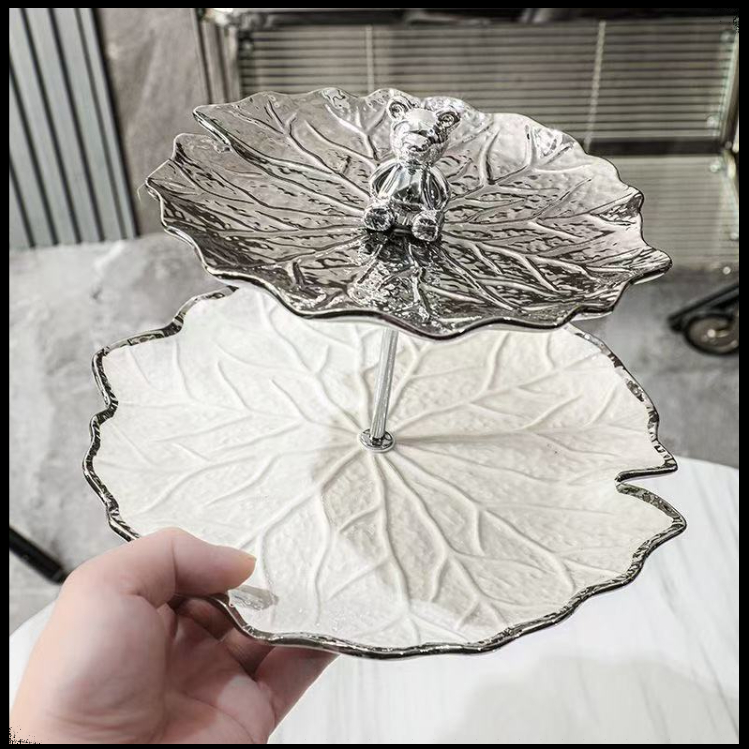 จานผลไม้เซรามิก, ถาดวางบนโต๊ะกาแฟ, ถาดเค้ก, โต๊ะของหวาน, ถาดใส่ขนมและลูกอมหลายชั้น - รูปที่ 6