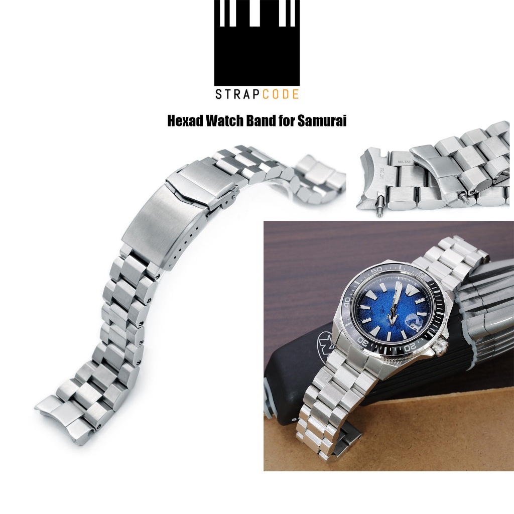 สายนาฬิกาแบบเหล็กรุ่น Strapcode Hexad Watch Band for Samurai