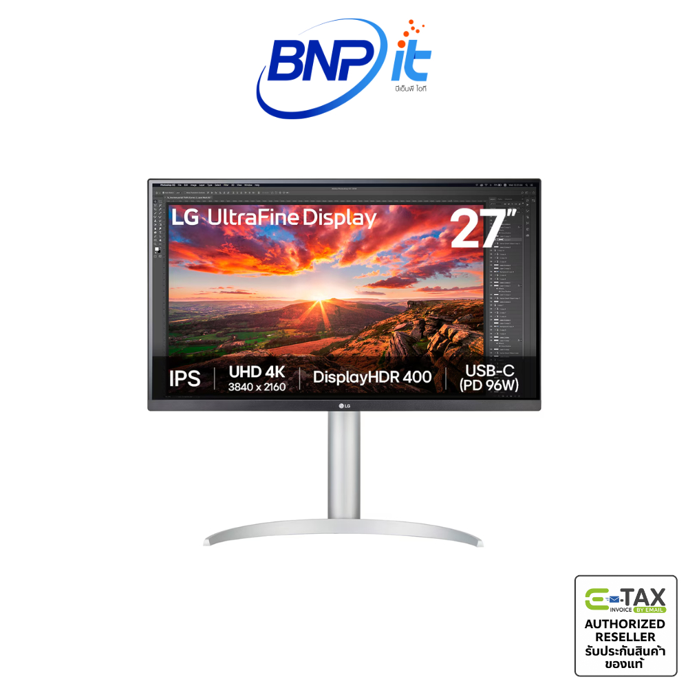 จอมอนิเตอร์ LG 27UP850K-W 27" 4K UHD IPS Monitor | HDR400 | USB-C 90W | Built-in Speakers