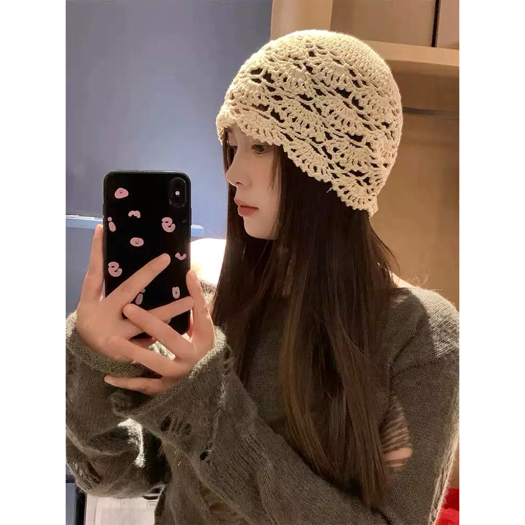 (พร้อมส่ง) หมวกถักปลายหยัก มี4 สี ✨