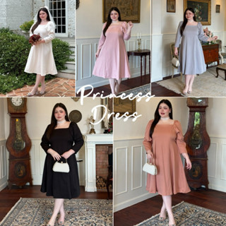 ชุดเดรสออกงาน งานแต่ง ใส่ทำงาน ผ้าบาร์บี้ ไซส์ใหญ่สำหรับสาวอ…