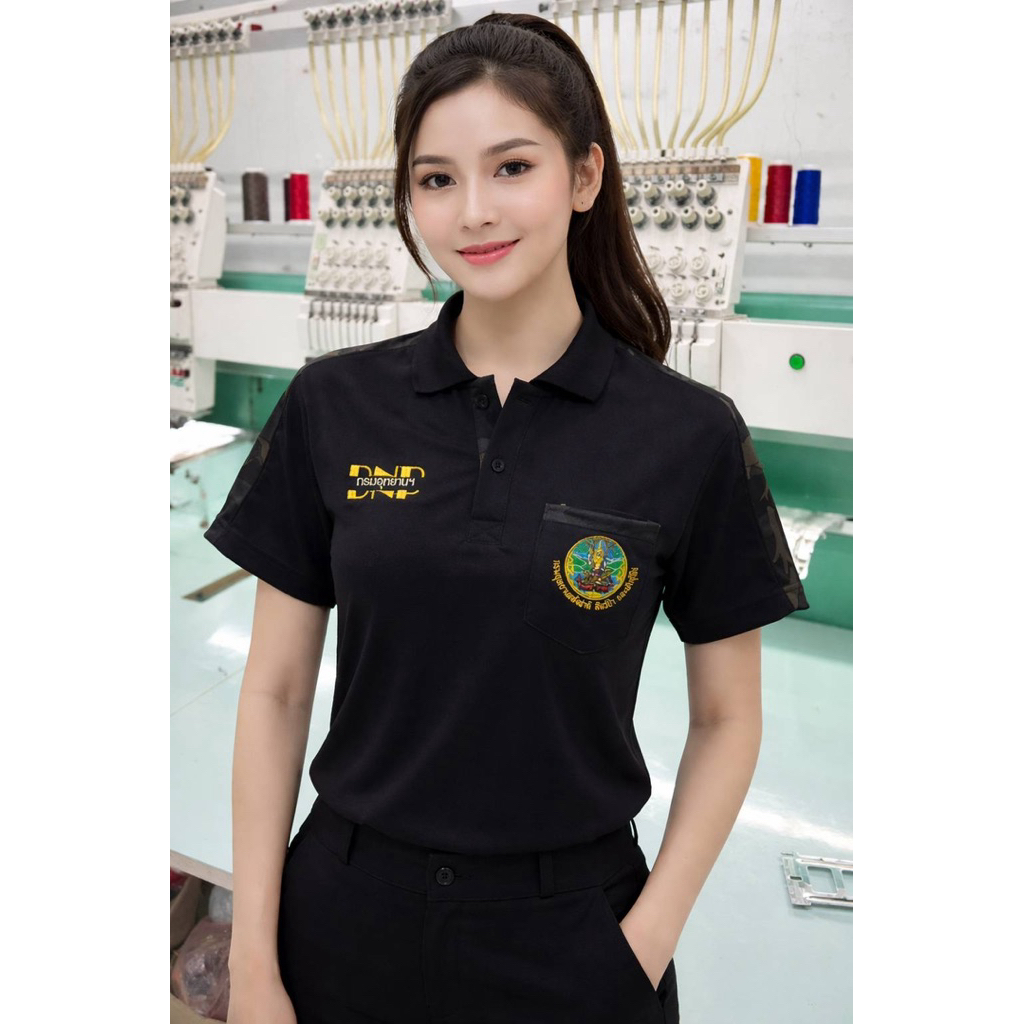 เสื้อpoloกรมอุทยานสีดำ(หญิง)