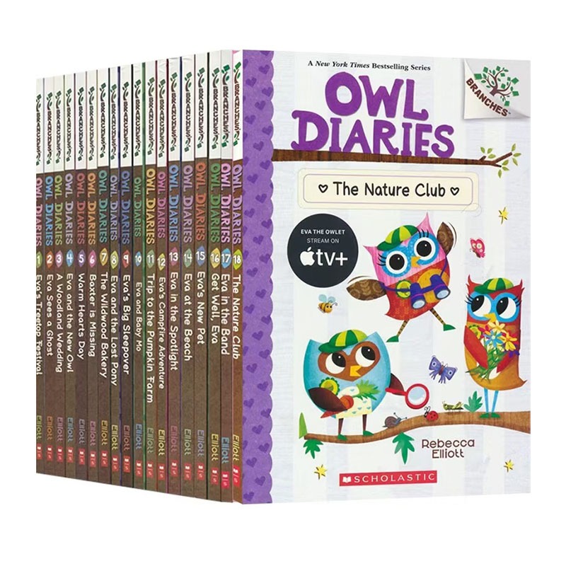 พร้อมส่ง เซตหนังสือไดอารี่ภาษาอังกฤษของนกฮูกน้อย Eva มีทั้งหมด 19 เล่ม Owl Diaries จาก Scholastic
