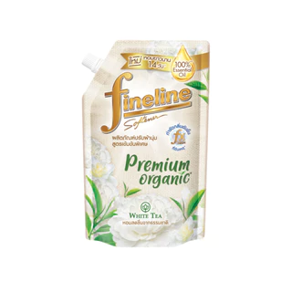 [แพ็ค3] Fineline ไฟน์ไลน์ผลิตภัณฑ์ปรับผ้านุ่ม สูตรเข้มข้น พรีเมี่ยม ออร์แกนิค กลิ่นไวท์ที 440 มล. x3 สีเขียว