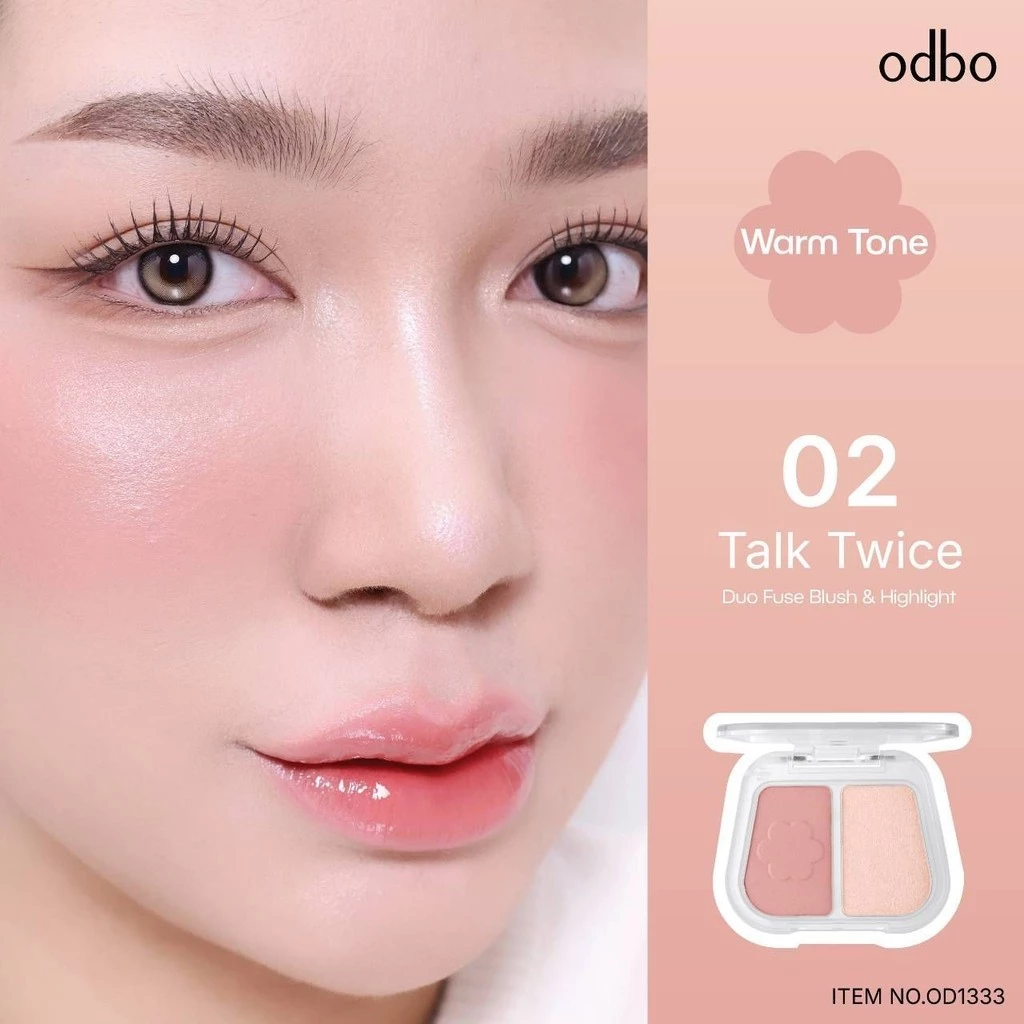 Odbo Duo Fuse Blush & Highlight สี 05 CHEER DATE thumbnail 6