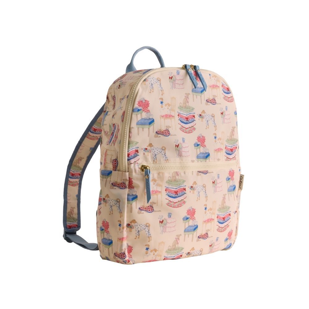Cath Kidston Female Foldaway Backpack Hackney Dogs Cream