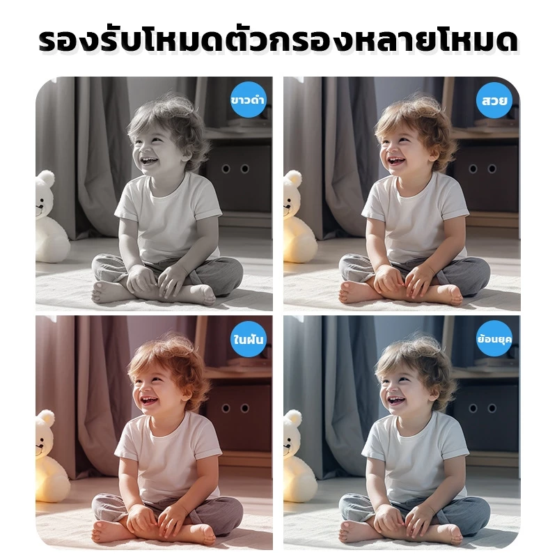 กล้องถ่ายรูปเด็ก 1080P วิดีโอ HD ซูม 8x ลาย Unicorn thumbnail 5