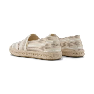 TOMS รองเท้าลำลองผู้หญิง สลิปออน รุ่น Alpargata Rope Sole 2.0 Natural Metallic Stripe (CG) รองเท้าลิขสิทธิ์แท้