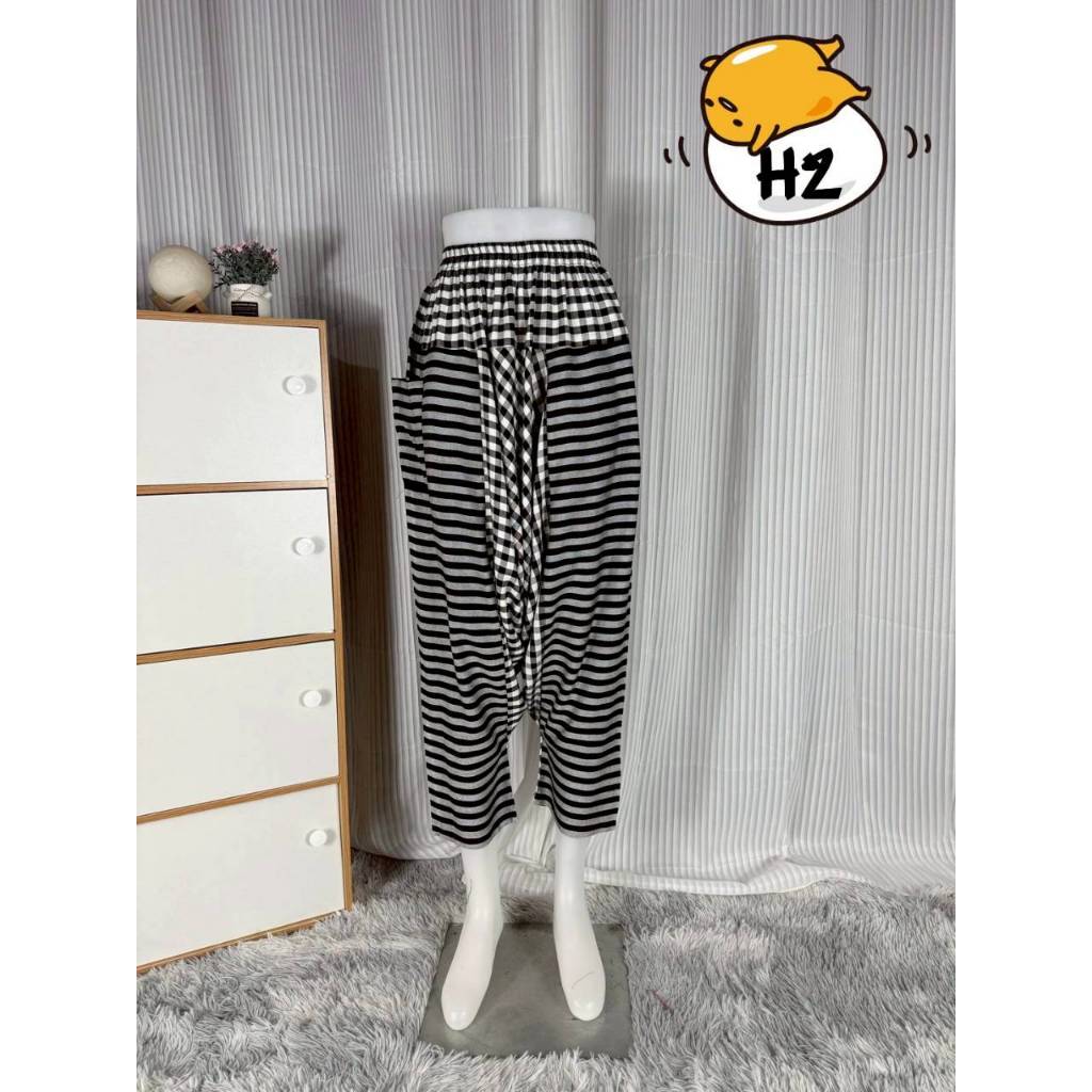 กางเกงผ้าขาวม้าหมักโคลนขาอาลาดินนิ่ม