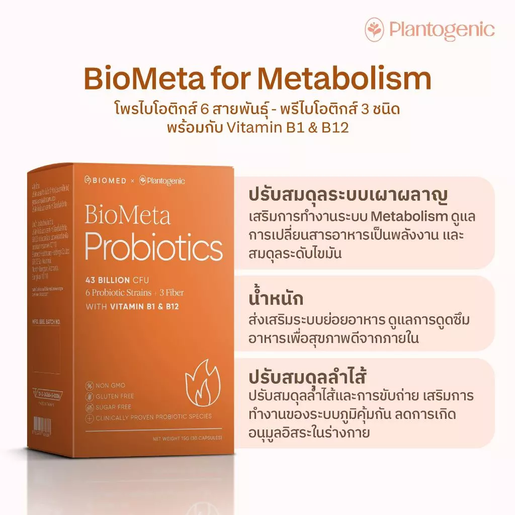 Plantogenic x Biomed - BioMeta แคปซูลโพรไบโอติกส์ Medical Grade Probiotic (Plant-Based) thumbnail 3