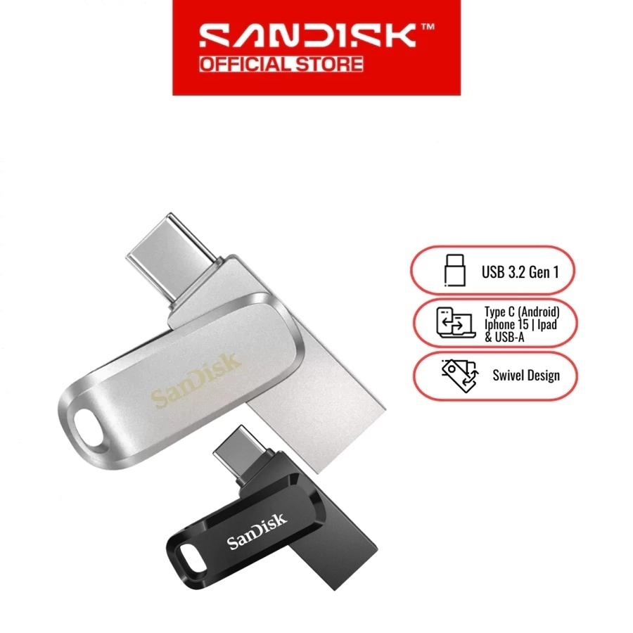 Sandisk Ultra Dual Drive Go USB 3.2 Type-C (32GB / 64GB / 128GB / 256GB/512GB/1TB)(SDDDC4) แฟลชไดรฟ์