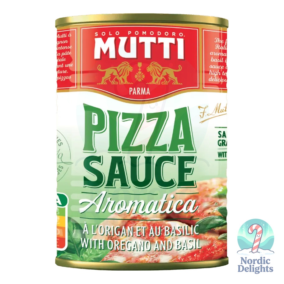 Mutti Pizza Sauce Aromatic 400g มัตตี้ซอสพิซซ่าหอมกรุ่น 400g พาร์ม่า oregano basil 100%อิตาลี