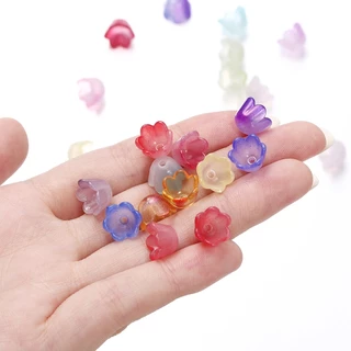 St.kunkka 50Pcs ลูกปัด อะคริลิค ดอก กล้วยไม้ ไม้ ป่า ชุดเซ็ท ไล่ระดับสี สำหรับทำเครื่องประดับ DIY