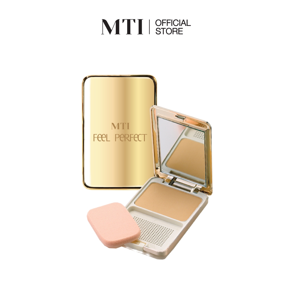 MTI Feel Perfect แป้งผสมรองพื้นและทองคำ SPF20 ติดทน กำนน้ำ  ตลับจริง 14.5 กรัม PKSG2