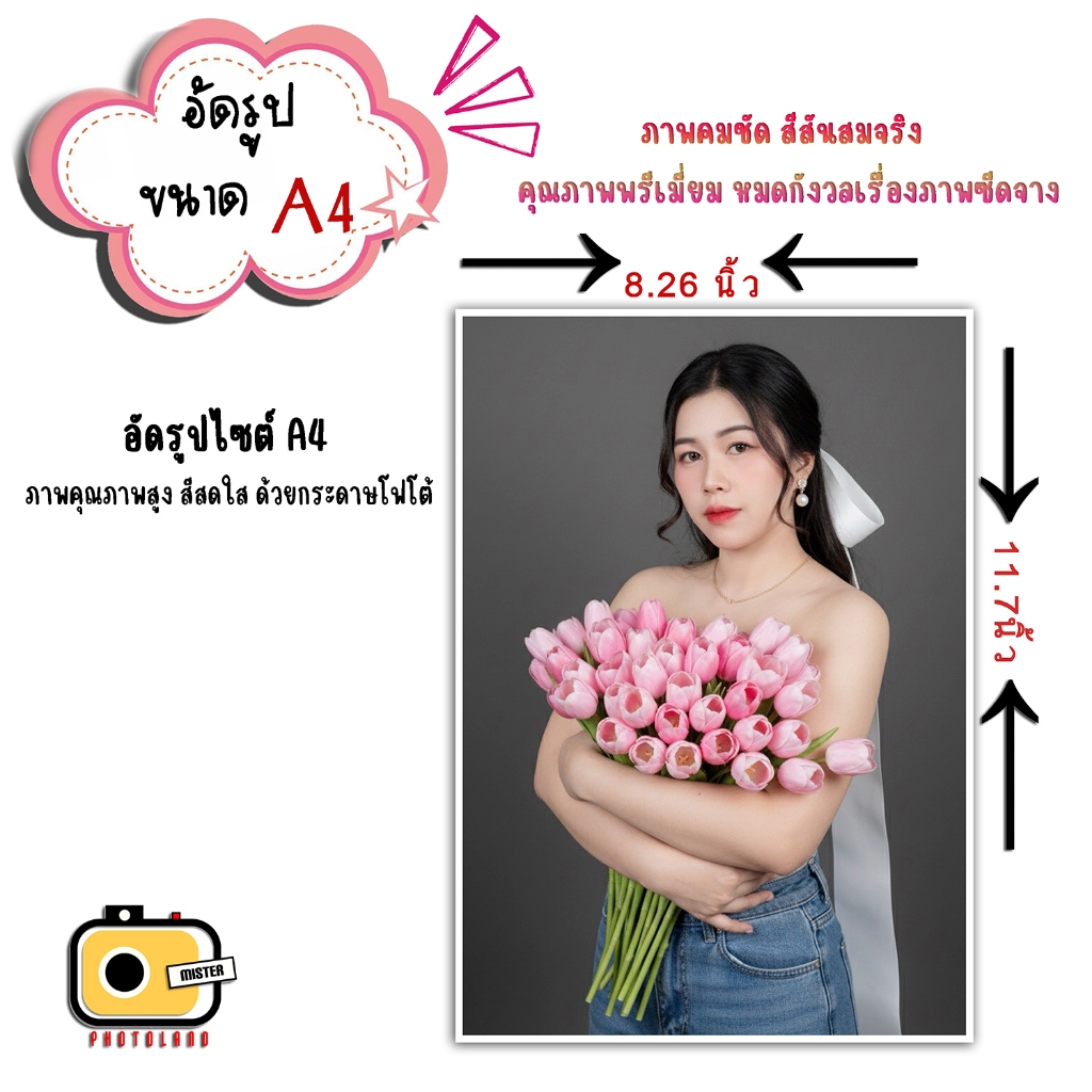 ปริ้นรูป อัดรูป A4 สุดคุ้ม   แบบผ่านน้ำยาปกติ และ แบบคุณภาพสูง คุณภาพดี สีสด  สั่งง่าย สะดวก ส่งถึงบ้าน