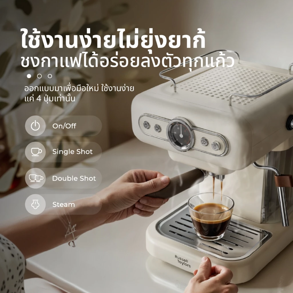Russell Taylors เครื่องชงกาแฟสด Retro Coffee Espresso Machine EM2 กาแฟเเคปซูล Capsule Holder thumbnail 4