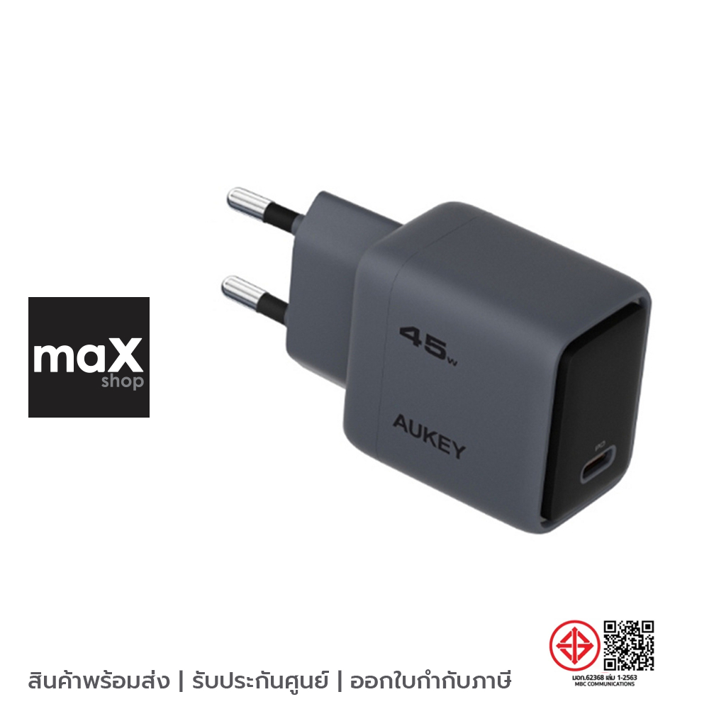 AUKEY หัวชาร์จเร็ว 45W GaN Technology PD/PPS สีเทา รุ่น PA-C2