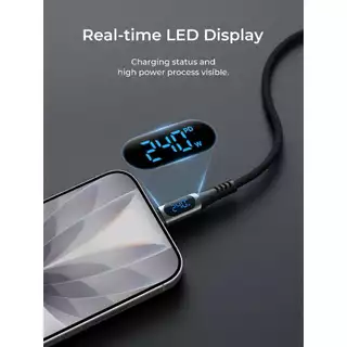 AUKEY CB-DCC244 Impulse สายชาร์จ USB-C to USB-C 240W สายถัก พร้อมจอ LED 2ม.