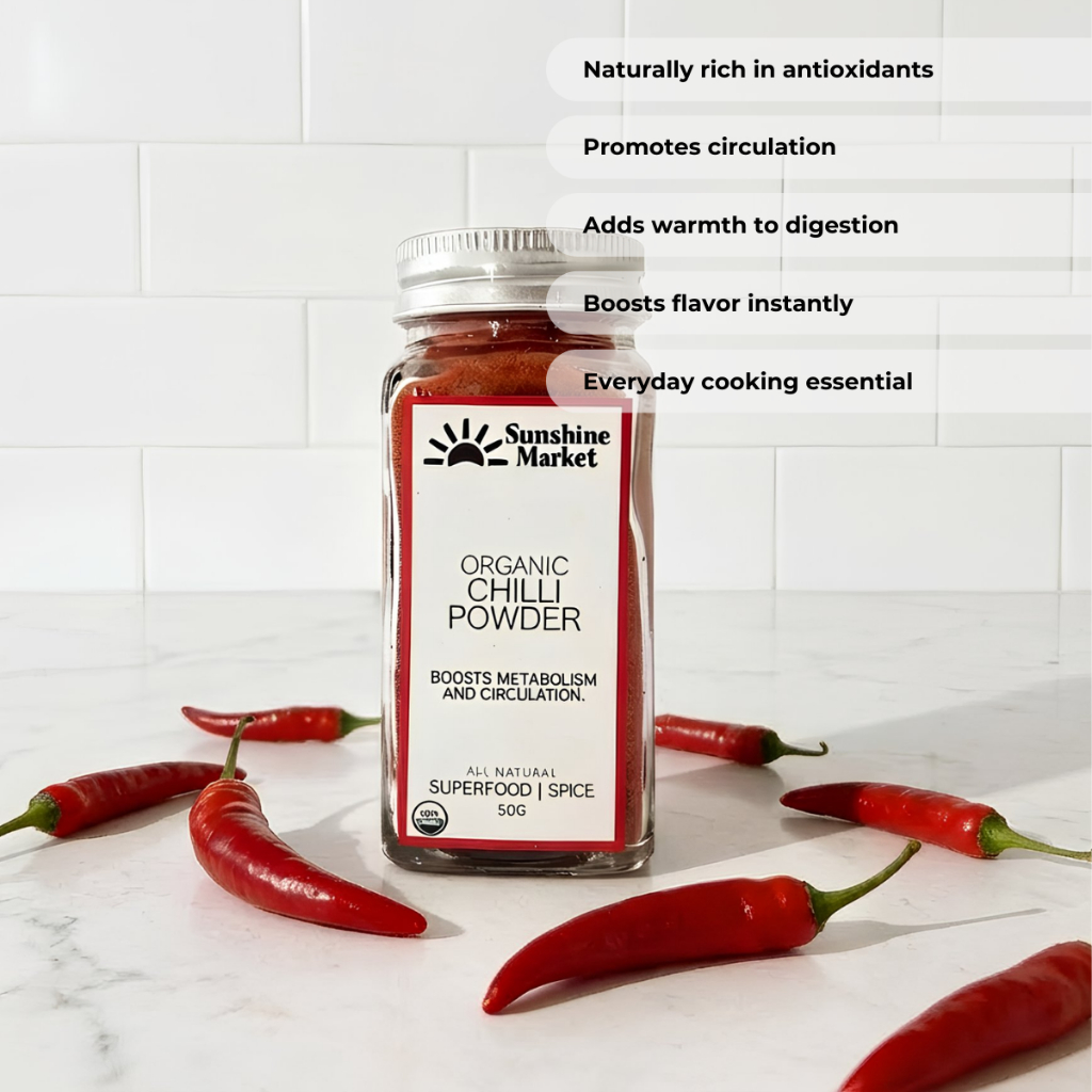 Sunshine Market Organic Red Chilli Powder | ซันไชน์ มาร์เก็ต พริกป่นออร์แกนิก 50 กรัม