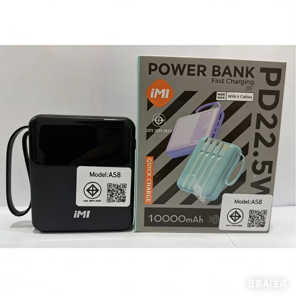 iMI power bank 10000mAh ชาร์จเร็ว22.5W มีสายชาร์จในตัว พาวเวอร์แบงค์ ขึ้นเครื่องได้ รับประกัน1ปี thumbnail 9