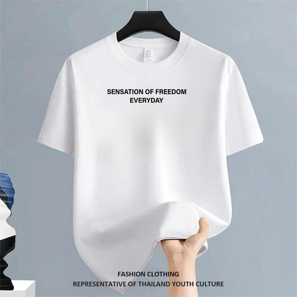 พัฒนาจากพื้นฐาน! เสื้อยืดแขนสั้นสีเรียบคอกลม ดีไซน์ Unisex (จัดส่งไทย 24 ชม.) ดีกว่าเดิมทุกด้าน