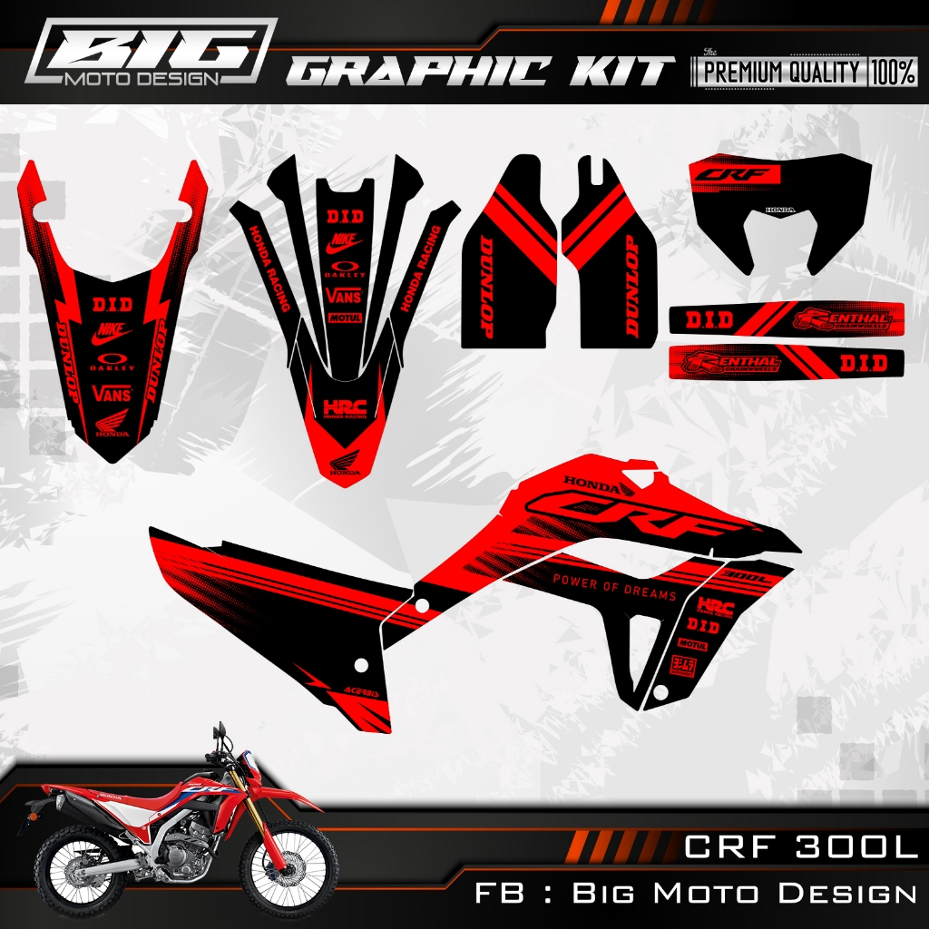 สติ๊กเกอร์ รถวิบาก CRF300l เคลือบเงาอย่างดี เต็มตัน